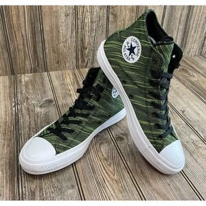 CONVERSE MEN'S CHUCK II TAYLOR ALL STAR II BLACK VOLT GREEN 151086C SHOES SIZE 9